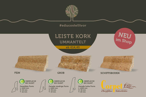 Corpet Cork Holzleiste korkummantelt – Kork trifft auf Holz