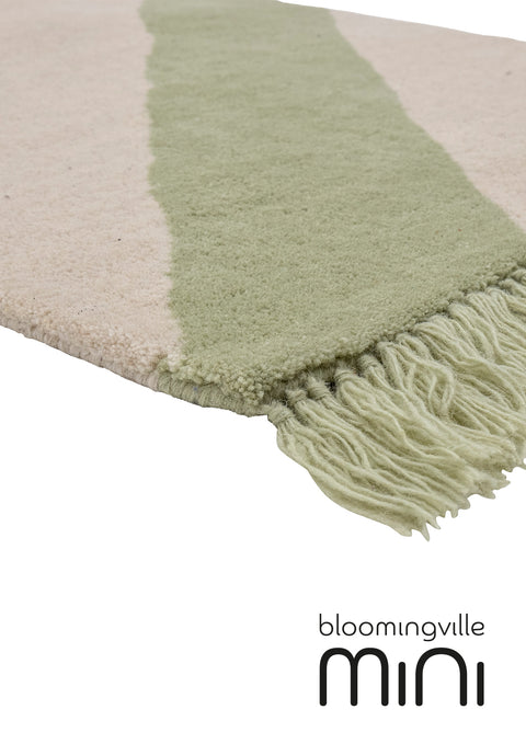 Bloomingville MINI Froggy Teppich | Grün Wolle 82058571