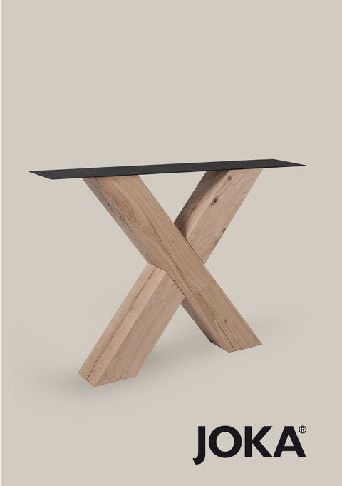JOKA Tischgestell Holz massiv | Modell X (Set à 2St.)